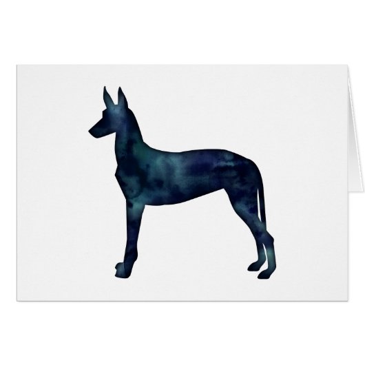 Pharaoh Hound Black Watercolor Silhouette Card (Vorderseite (Horizontal))