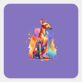Pharaoh Hound Dog Quadratischer Aufkleber