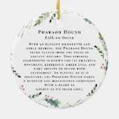 Pharaoh Hound Dog Watercolor Monogram Keramik Ornament (Hinten)