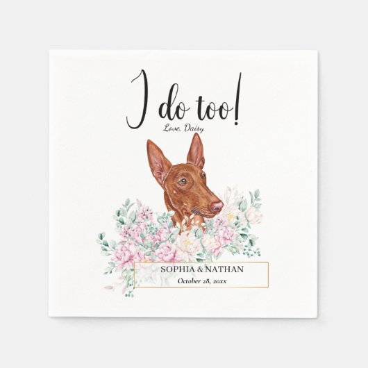Pharaoh Hound Dog Wedding Cocktail Napkins Serviette (Vorderseite)