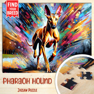 Pharaoh Hound Hund Portrait Acryl Kunst Druck Hund Puzzle