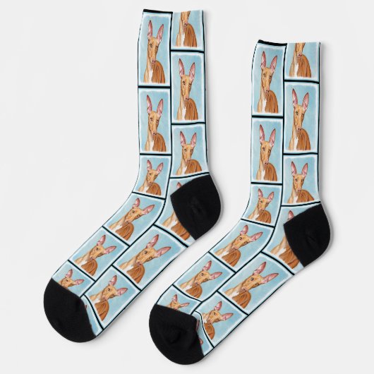 Pharaoh Hound Malerei Kastanien Original Hunde Kun Socken (Linkes Detail)