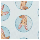 Pharaoh Hound Malerei Kastanien Original Hunde Kun Stoff (Nahaufnahme)