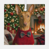 Pharaoh Hound Ornament Aus Glas (Rückseite)