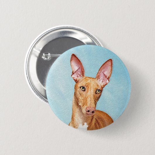 Pharaoh Hound Painting - Niedliche Original Hunde  Button (Vorne & Hinten)