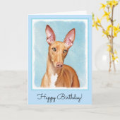 Pharaoh Hound Painting - Niedliche Original Hunde  Karte (Gelbe Blume)