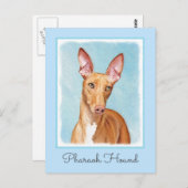 Pharaoh Hound Painting - Niedliche Original Hunde Postkarte (Vorne/Hinten)