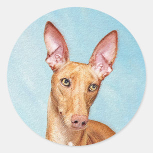 Pharaoh Hound Painting - Niedliche Original Hunde  Runder Aufkleber