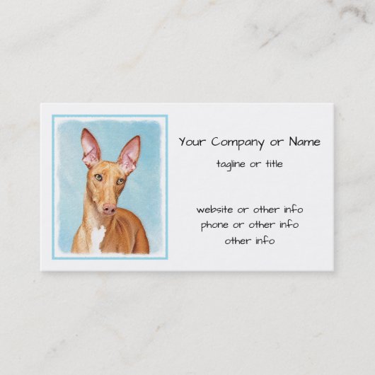 Pharaoh Hound Painting - Niedliche Original Hunde  Visitenkarte (Vorderseite)