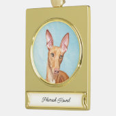 Pharaoh Hound Painting - Niedliches Original Dog A Banner-Ornament Gold (Links)