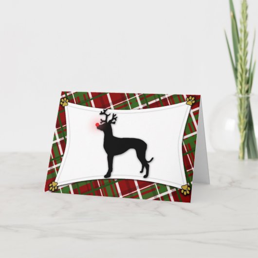 Pharaoh Hound Rentier Weihnachtskarte Feiertagskarte (Vorderseite)
