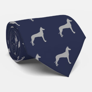 Pharaoh Hound Silhouetten Pattern Blau und Grau Krawatte