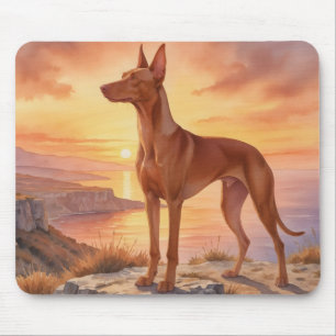 Pharaoh Hound Wasserfarbe Linienkunst Ozean Mousepad