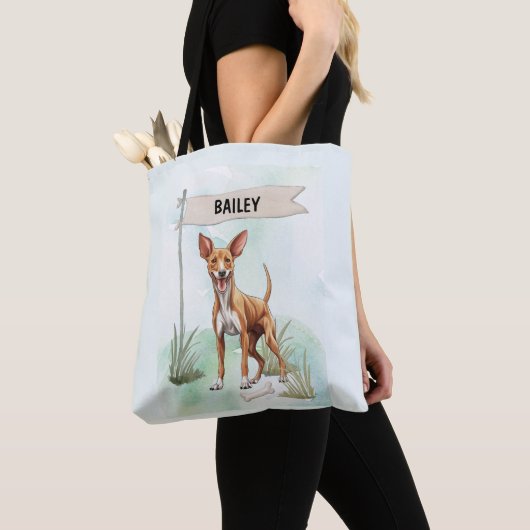 Pharaoh Hound Watercolor Personalized Dog Tasche (Von Nahem)