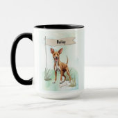 Pharaoh Hound Watercolor Personalized Dog Tasse (Links)