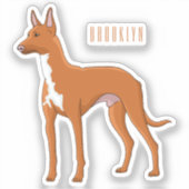 Pharaoh-Hund-Cartoon Aufkleber (Vorderseite)