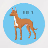 Pharaoh-Hund-Cartoon Etiketten (Design 1)