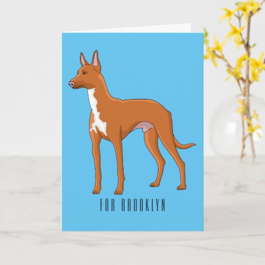 Pharaoh-Hund-Cartoon Karte (Gelbe Blume)