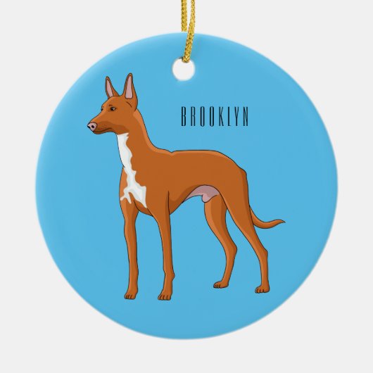 Pharaoh-Hund-Cartoon Keramik Ornament (Vorne)