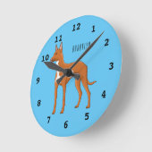 Pharaoh-Hund-Cartoon Runde Wanduhr (Winkel)