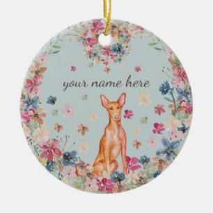 Pharaoh Hund Welpe Blume Keramik Ornament
