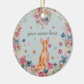 Pharaoh Hund Welpe Blume Keramik Ornament (Links)