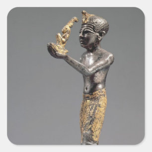Pharaoh macht ein Angebot vor der Göttin Maat Quadratischer Aufkleber
