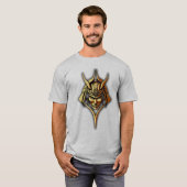 Pharaoh-Maske-Logo Graues T-Shirt (Vorne ganz)