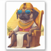 Pharaoh Mops � antiker Ägypter Hund Aufkleber (Vorderseite)