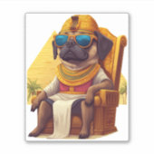 Pharaoh Mops � antiker Ägypter Hund Aufkleber (Vorderseite)
