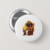 Pharaoh Mops � antiker Ägypter Hund Button (Vorne & Hinten)