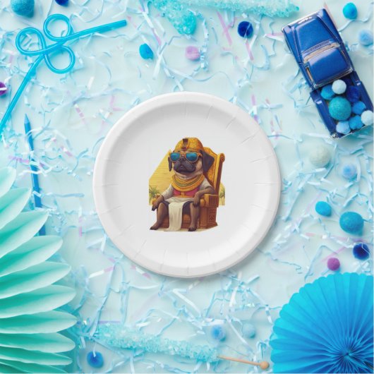 Pharaoh Mops � antiker Ägypter Hund Pappteller (Party)