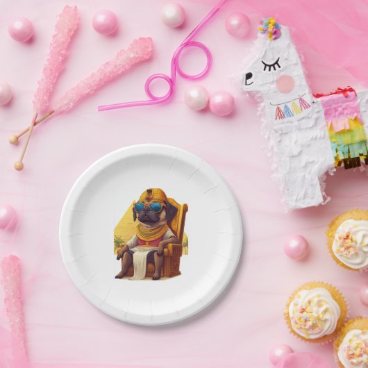 Pharaoh Mops � antiker Ägypter Hund Pappteller (Party)