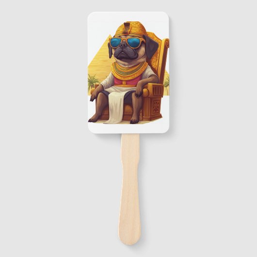 Pharaoh Pug � Hund des alten Ägypten Fächer (Vorderseite)