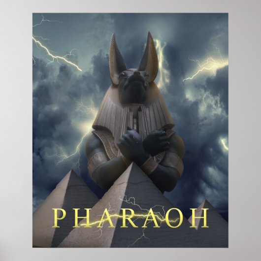 Pharaoh | Pyramiden | Goldener Donner | Digitale K Poster (Vorne)