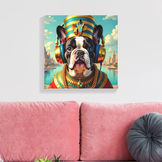 PHARAOH TUT-FRENCH BULLDOG LEINWANDDRUCK (Insitu (Wohnzimmer))