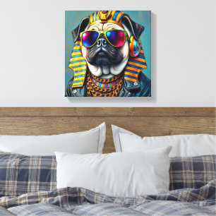 PHARAOH TUT-PUG LEINWANDDRUCK