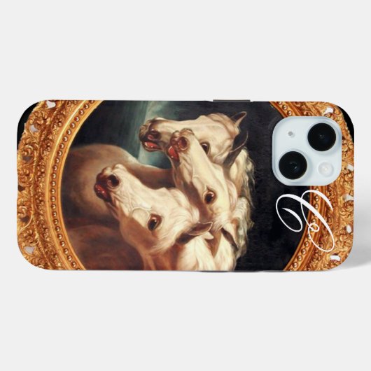 Pharaoh's Chariot Horses Monogram Case-Mate iPhone Hülle (Rückseite (Horizontal))