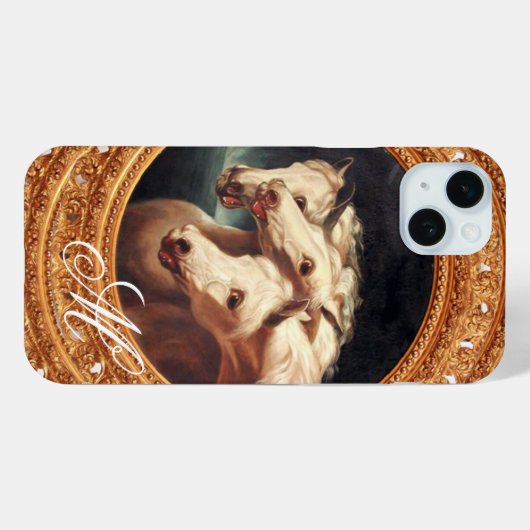 Pharaoh's Chariot Horses Monogram Case-Mate iPhone Hülle (Rückseite (Horizontal))