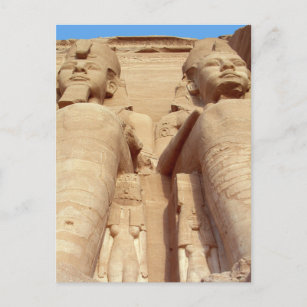 Pharaohs - gianische Statuen, Abu Simbel, antikes  Postkarte