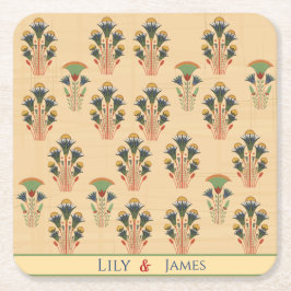 Pharaonisches, nahtloses Muster Rechteckiger Pappuntersetzer