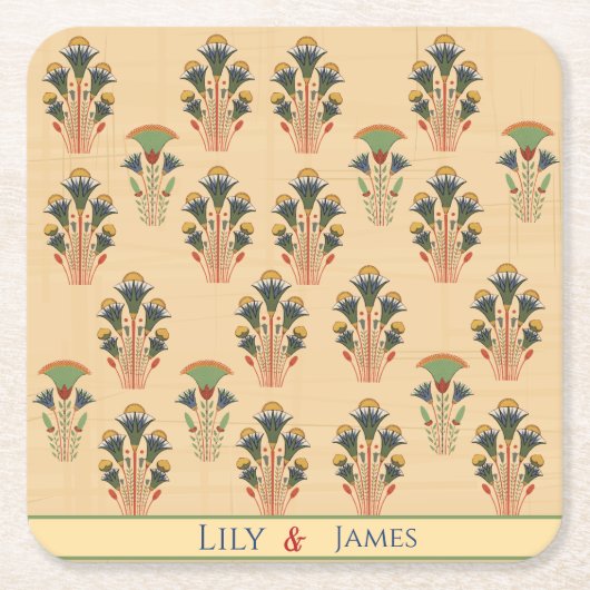 Pharaonisches, nahtloses Muster Rechteckiger Pappuntersetzer (Vorderseite)