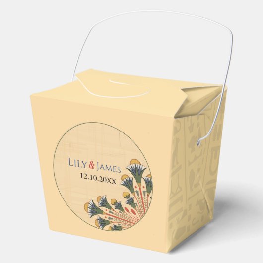 Pharaonisches Ziererbe auf Papyrus Hochzeit Geschenkschachtel (Vorderseite)