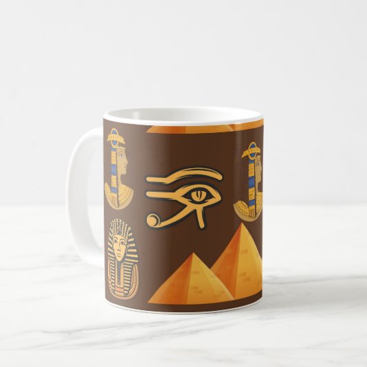 Pharao's Legacy: Antike ägyptische Muster Kaffeetasse (Vorderseite Links)