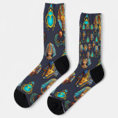 "Pharao's Legacy: Antike ägyptische Muster Socken (Linkes Detail)