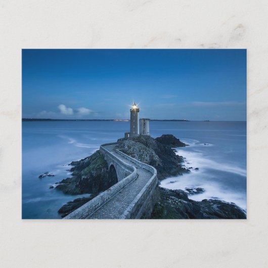 Phare du Petit Minou nuit Finistère Frankreich Postkarte (Vorderseite)