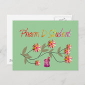 Pharm D Student Floral Design Postkarte (Vorne/Hinten)