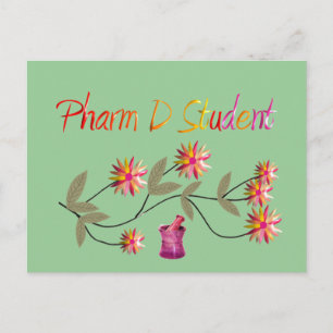 Pharm D Student Floral Design Postkarte