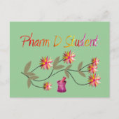 Pharm D Student Floral Design Postkarte (Vorderseite)
