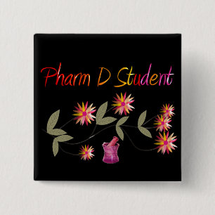 Pharm D Studenten-Blumenmuster Button